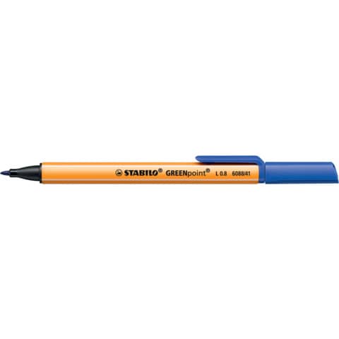 Penna con punta in fibra Stabilo GREENpoint 0,8 mm blu 6088/41